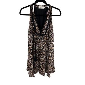 A.L.C Floral Print Sleeveless V Neck Tassel Mini Dress Size 2